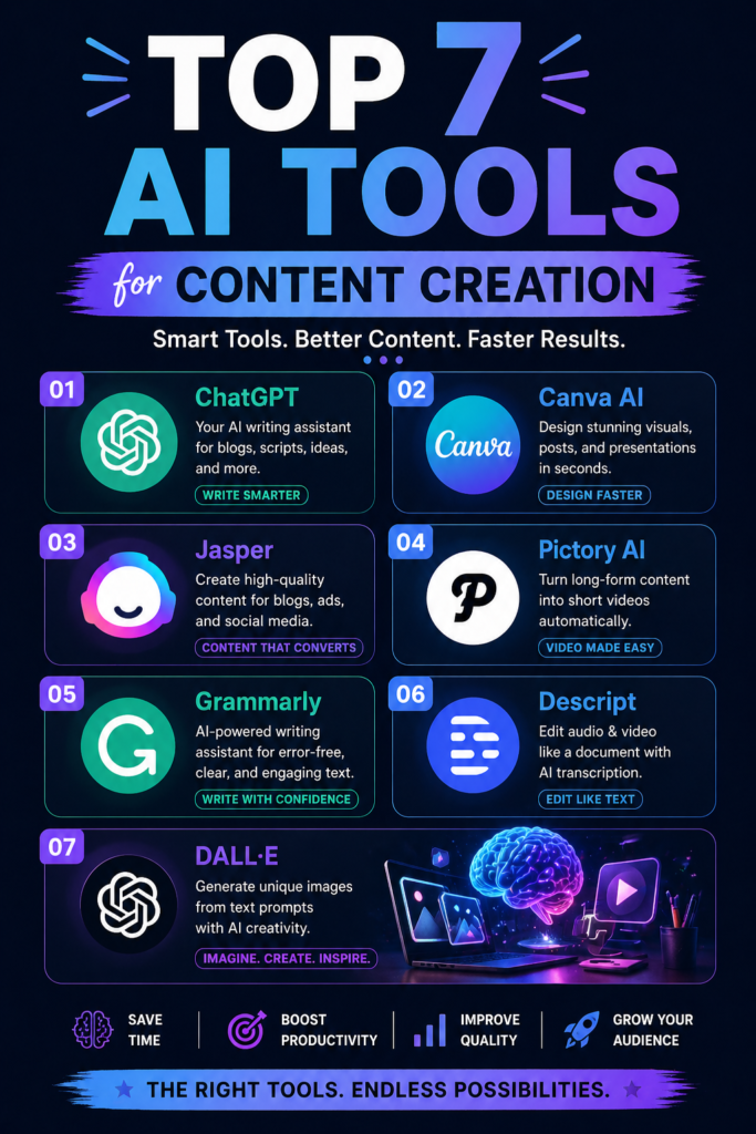 Top 7 Tools for Content Creation